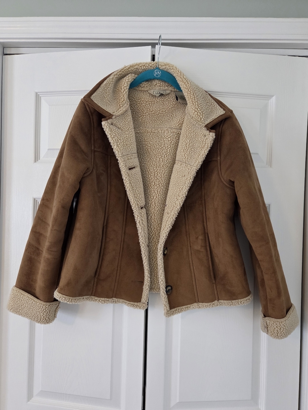 L.L. Bean Brown Faux Suede Shearling Lined Jacket